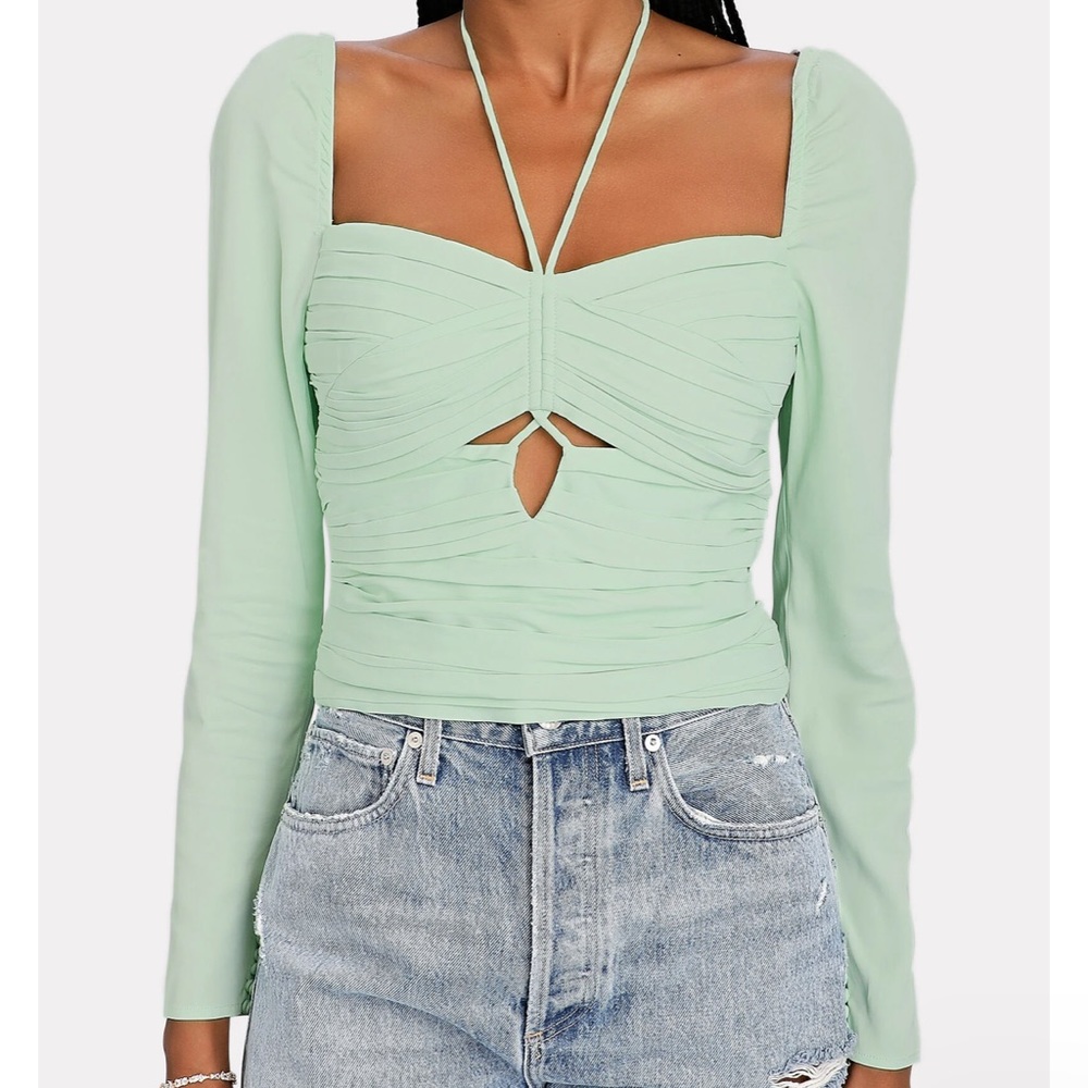 SELF-PORTRAIT
Cut-Out Stretch Crepe Halter Top Intermix exclusive